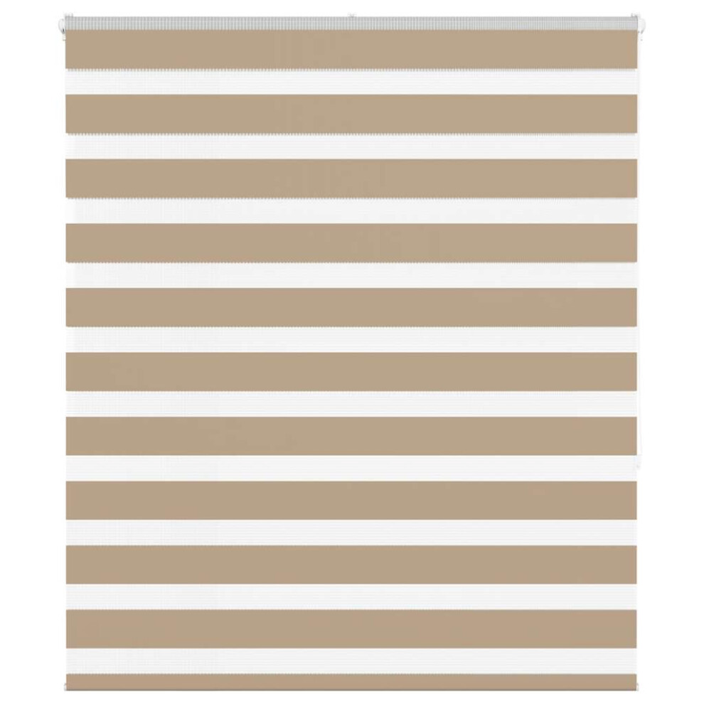 Vidaxl Zebra Blind Sand Brown 130X150 Cm Fabric Width 125.9 Cm Polyester
