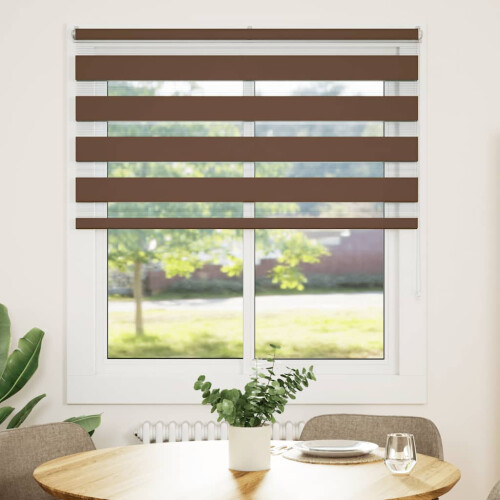 VidaXL vidaXL Doppelrollo Braun 130x150 cm Stoffbreite 125,9 cm Polyester 1