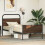 VidaXL vidaXL Bed Frame without Mattress 90x200 cm Brown Oak Engineered Wood 4