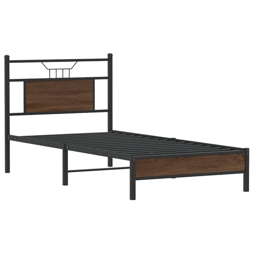 VidaXL vidaXL Bed Frame without Mattress Brown Oak 80x200 cm Engineered Wood 2