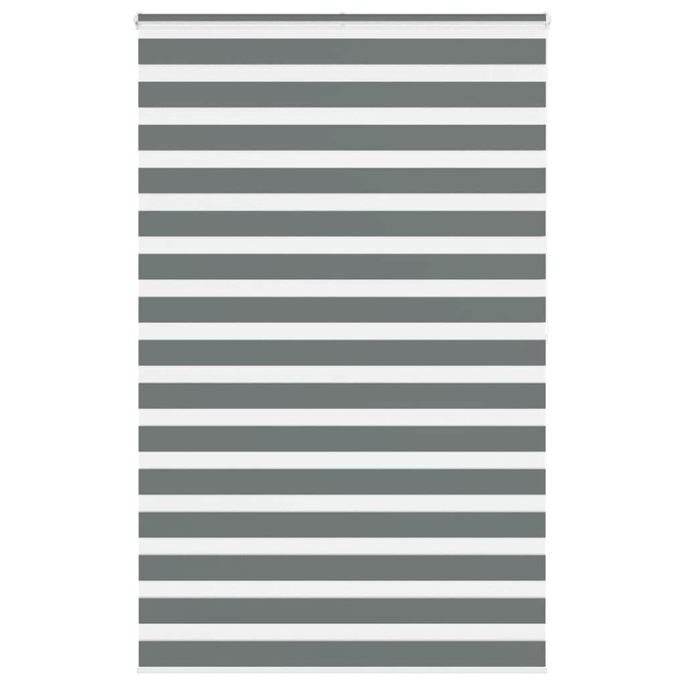 Vidaxl Zebra Blind Dark Grey 145X200 Cm Fabric Width 140.9 Cm Polyester