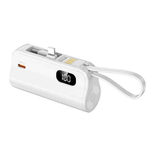Portable 1x21700 Battery Charging Case USB C/Phone  White