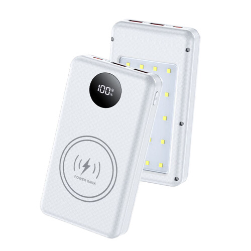 18650 Charging Case USB Power Enclosure Camping  White 22.5W with 15W