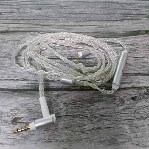 0.78mm 2Pin Silver Plated Earphone Cable with 1