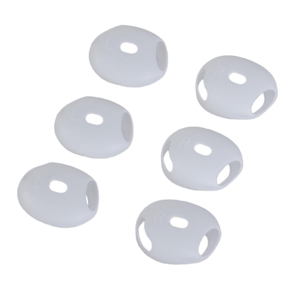 3Pairs Earphone Earplugs Silicone Covers Quite Thin White 7730021261946
