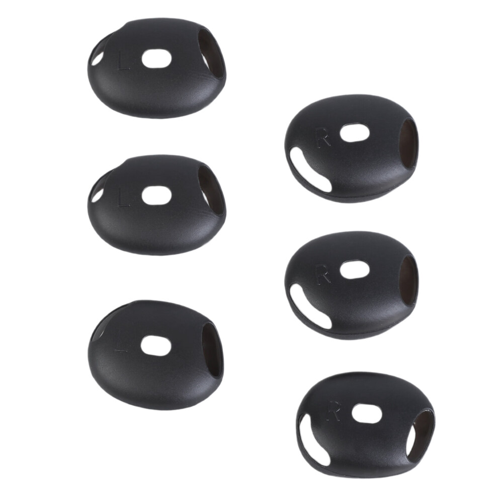 3Pairs Earphone Earplugs Silicone Covers Quite Thin Black 7730021261953