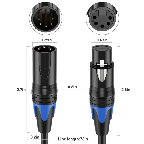 5Pin to DMX512 Connection Cable Wire Male  500cm 2