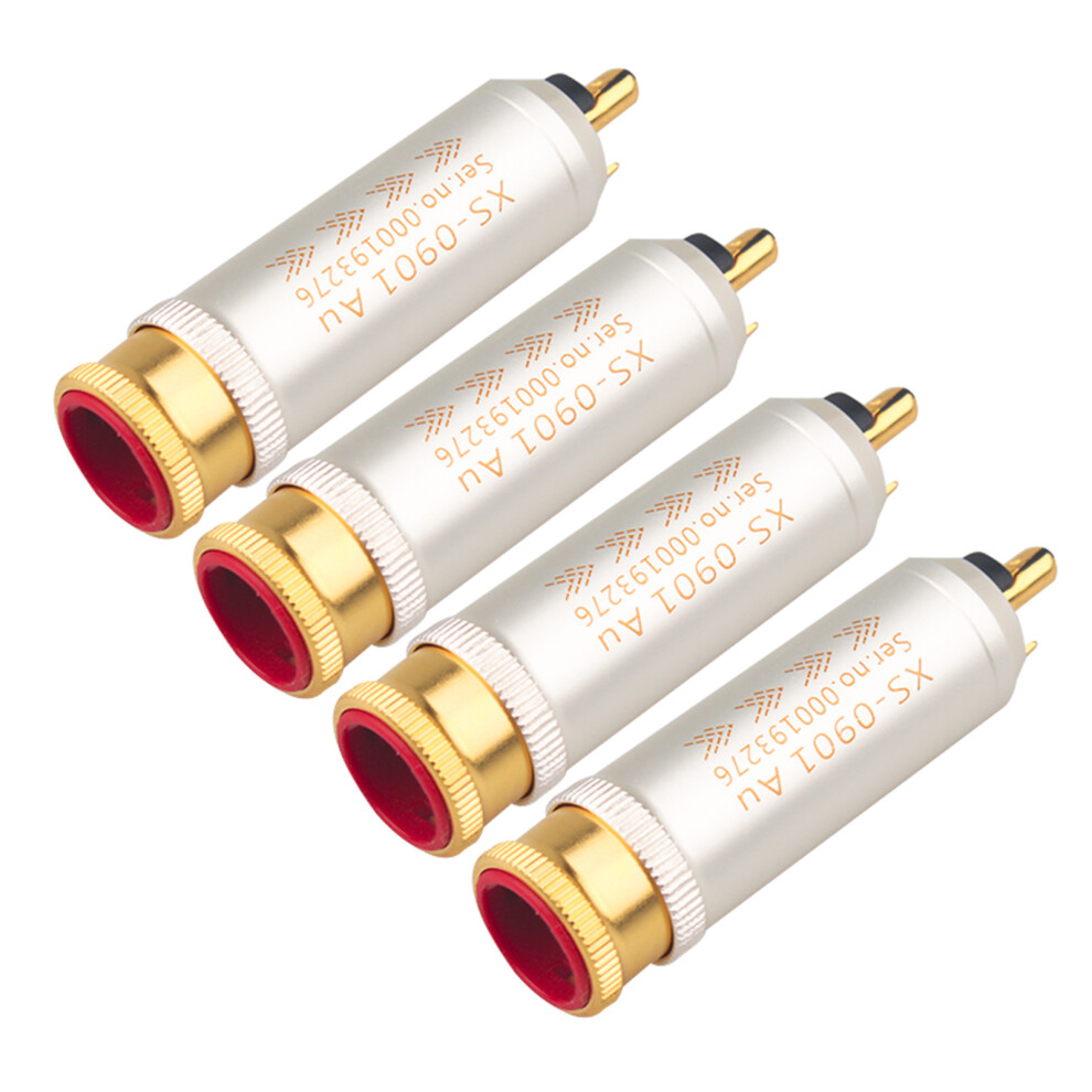 4Pcs Hifi Auditory Plugs Finish Connectors Plated Gold 7709992218037