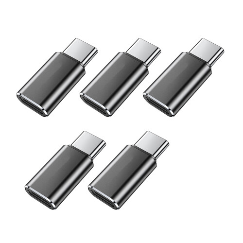5Pcs Lighting to USB C Adapter Aluminum 2