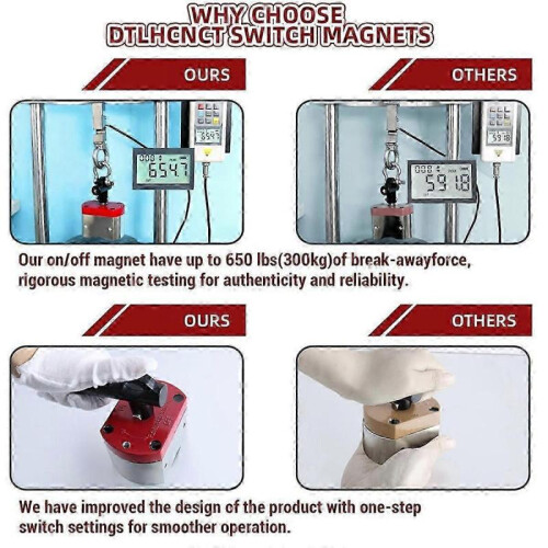 600 LB on/Off Magnets, Magnetic Welding Holder, Multipurpose Switch Magnet for Lifting and Handling 2