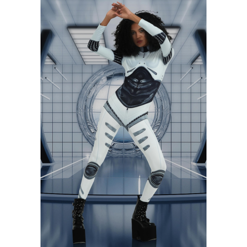 (S)Robot Dameskostuum, Cyborg Bodysuit Halloweenkostuum
