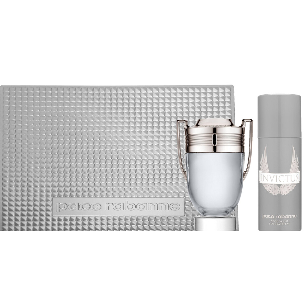 Coffret cadeau Paco Rabanne Invictus 2 pi  ces pour homme (eau de toilette en vaporisateur 3,4 oz / d  odorant en vaporisateur 5,1 oz)