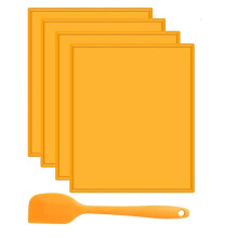 4pcs Silicone Dehydrator Sheets Dehydrator Mats with Edge for Fruit Leather Liquid Fruits Meat Herb Tw