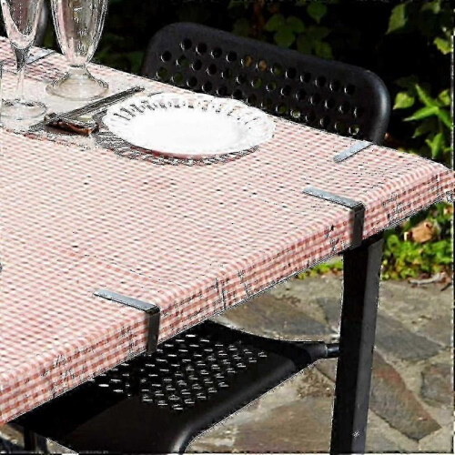 8pack Stainless Steel Tablecloth Clips Black Picnic Tablecloth Clips Adjustable Anti-skid Fixed Tab-YNP 1