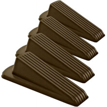 (4 Pack, Brown) Classic Rubber Door Stopper Wedge , Multi Floor Door Stop (4 Pack)