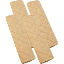 2 Pairs (4pcs) Car Seat Belt Shoulder Pad Cover Comfort Seat Belt (beige)