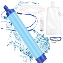Personal Water Filter Straw, Portable Water Purification Survival Water Purifier Reusable Outdoor Water Purifier Filter Set for Camping Hi