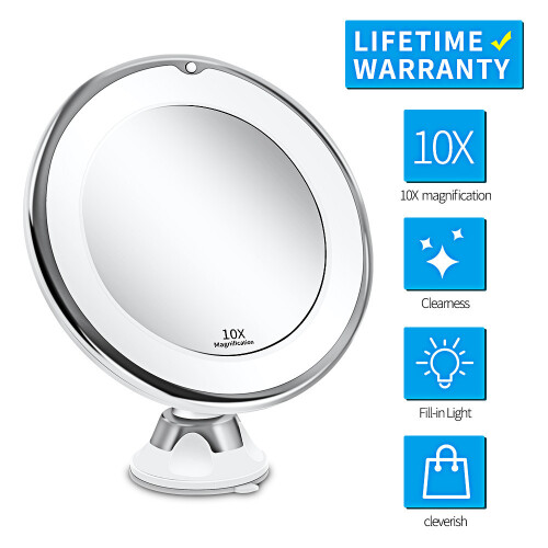 Makeup Mirror, 10x Magnifying USB Lighted Vanity Daylight White LED