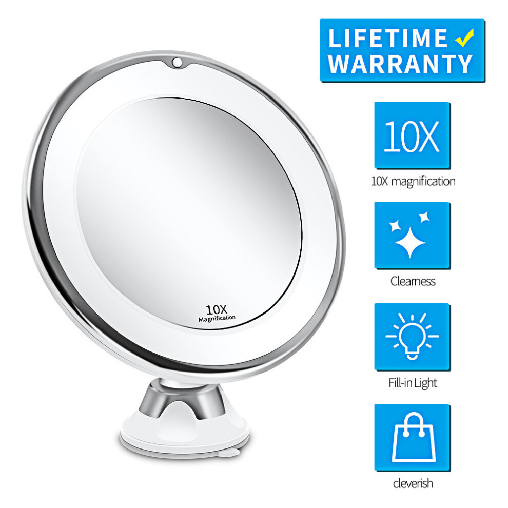 Makeup Mirror, 10X Magnifying Usb Lighted Vanity Daylight Led White