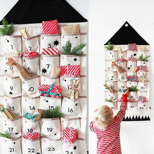 24 Advent Calendar Christmas Countdown Xmas Hanging Pockets Gift 2