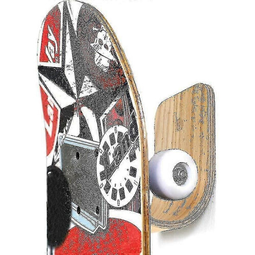 Skateboard Wall Mount Wood Skateboard Hanger Holder Rack Display-MEINI 2