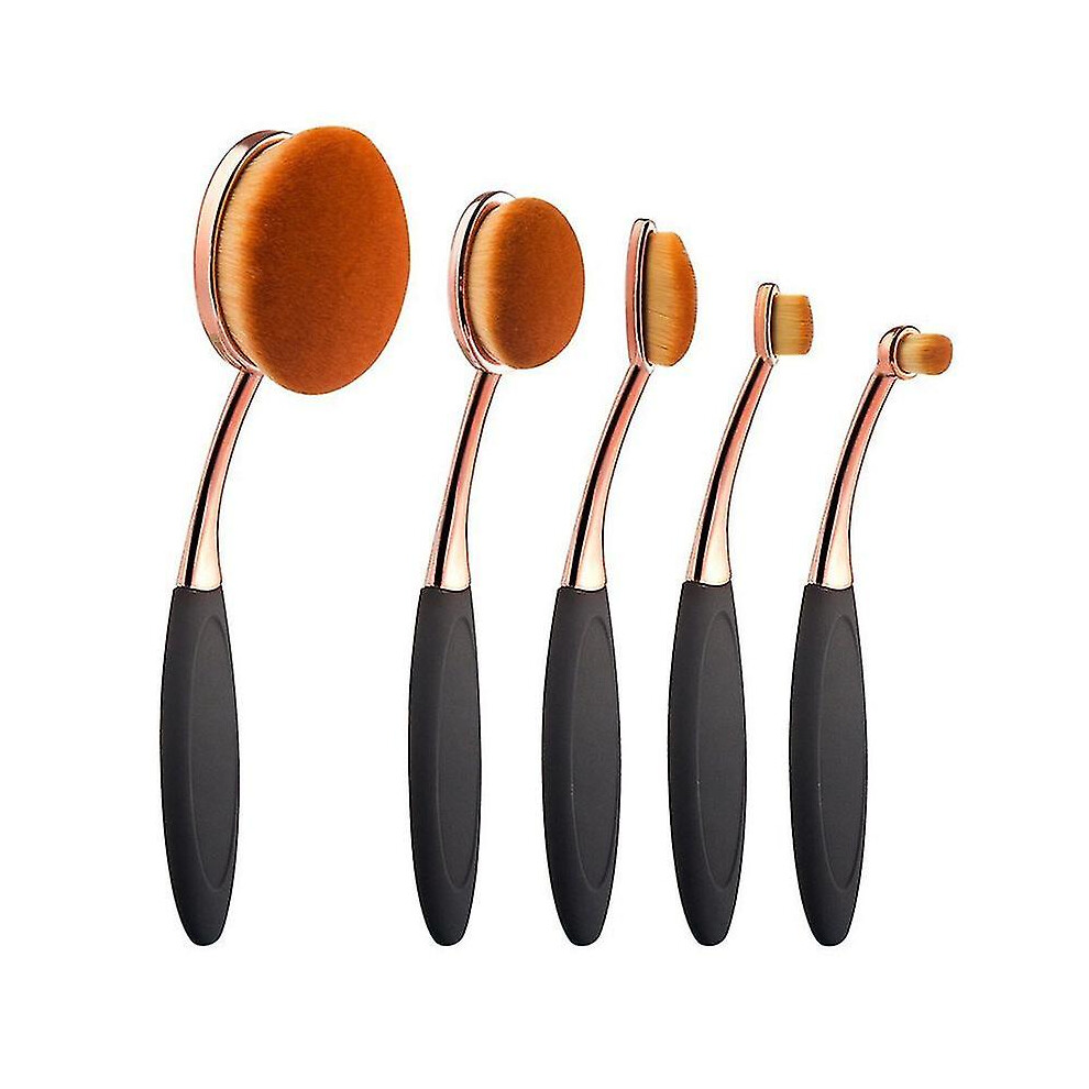 Cream Oval Foundation Brush Large Toothbrush Makeup Brushes Fast Flawless Application Liquid Powder Foundation5 Pack