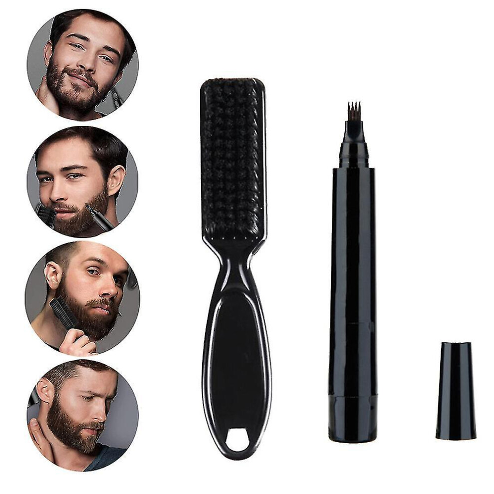 Male Beard Filling Pen Beard Pencil Filler Long Lasting -Beard Pen Beard Brush Set