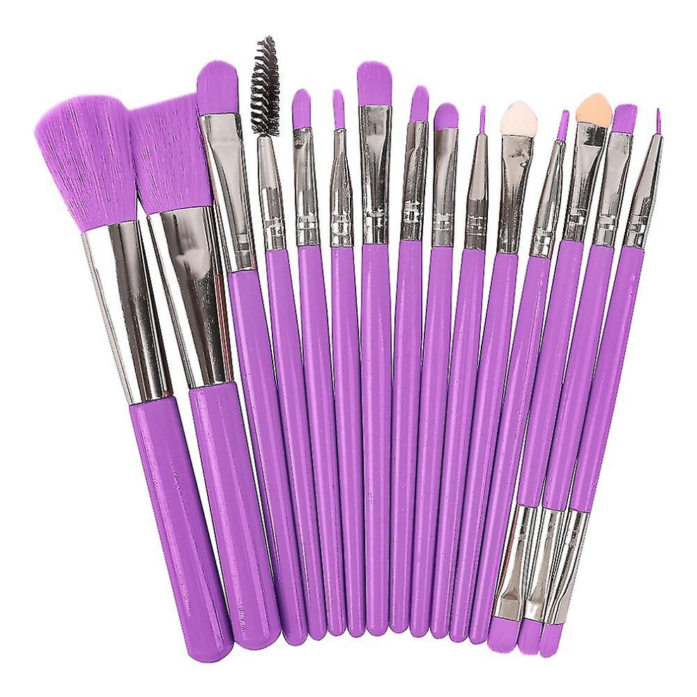 Purple/Green Fluorescence Makeup Brushes Set Multi-Purpose Blush Blending Eye Shadow Makeup