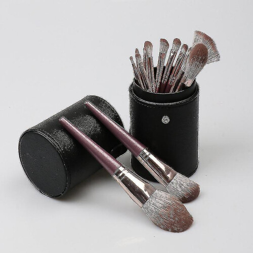 Professional Makeup Artist Style Makeup Brush With Strapping Purple Cloud Black