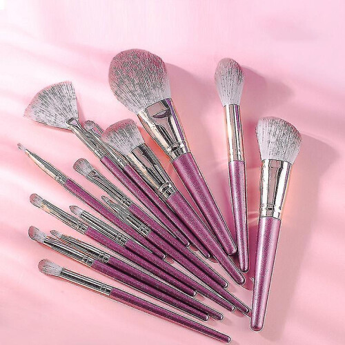 Professional Makeup Artist Style Makeup Brush With Strapping Purple Cloud Black 2