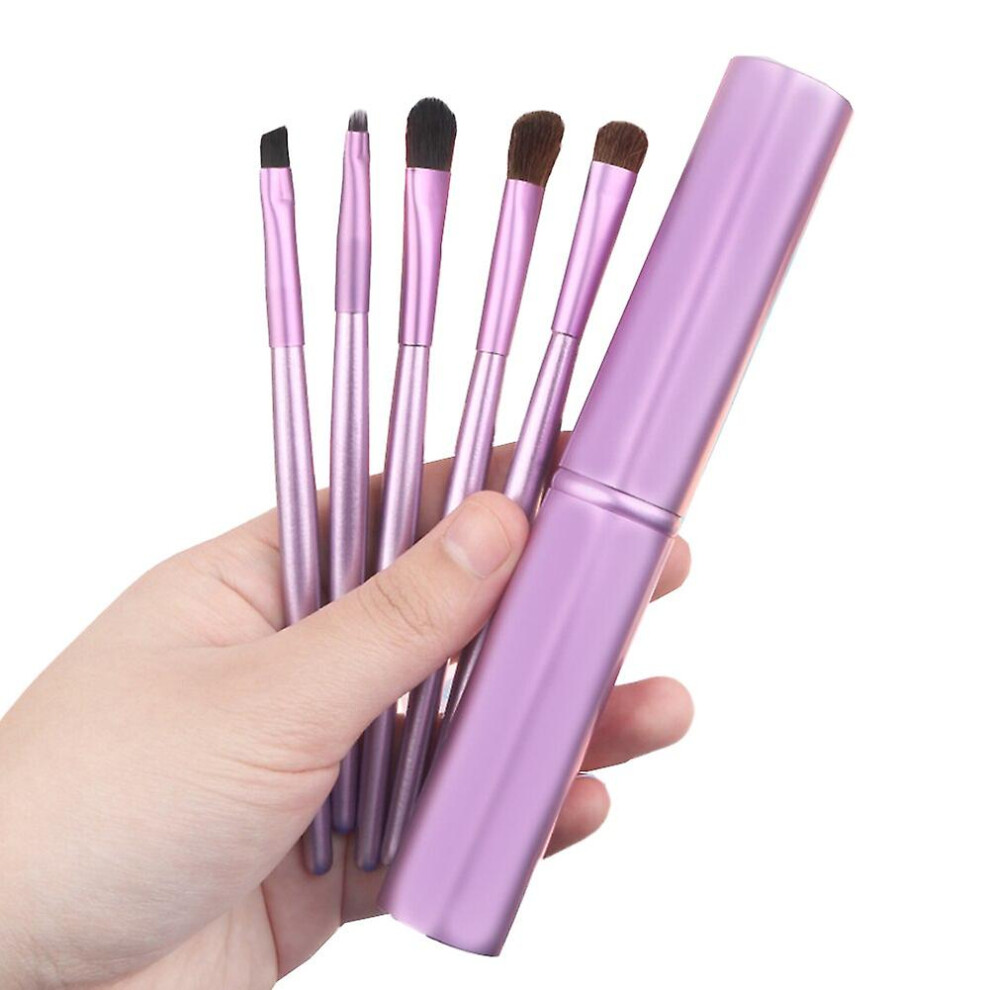 Eye Brushes Set 5pcs Blush Eyeshadow Tools Delicate Soft Foundation Blusher Blending Beauty Makeup Brush Sets Purple