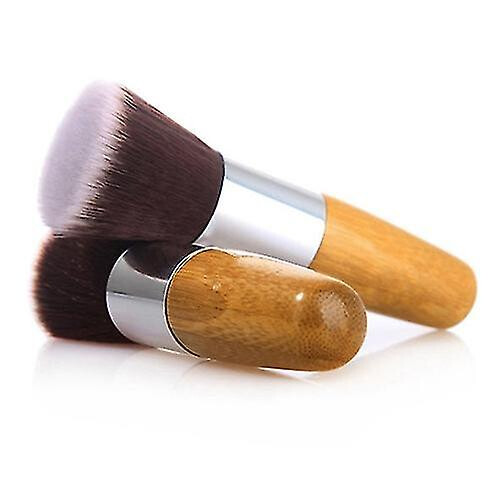 Round Flat Top Bamboo Handle Foundation Powder Brush Cosmetic Makeup Beauty Tool 2