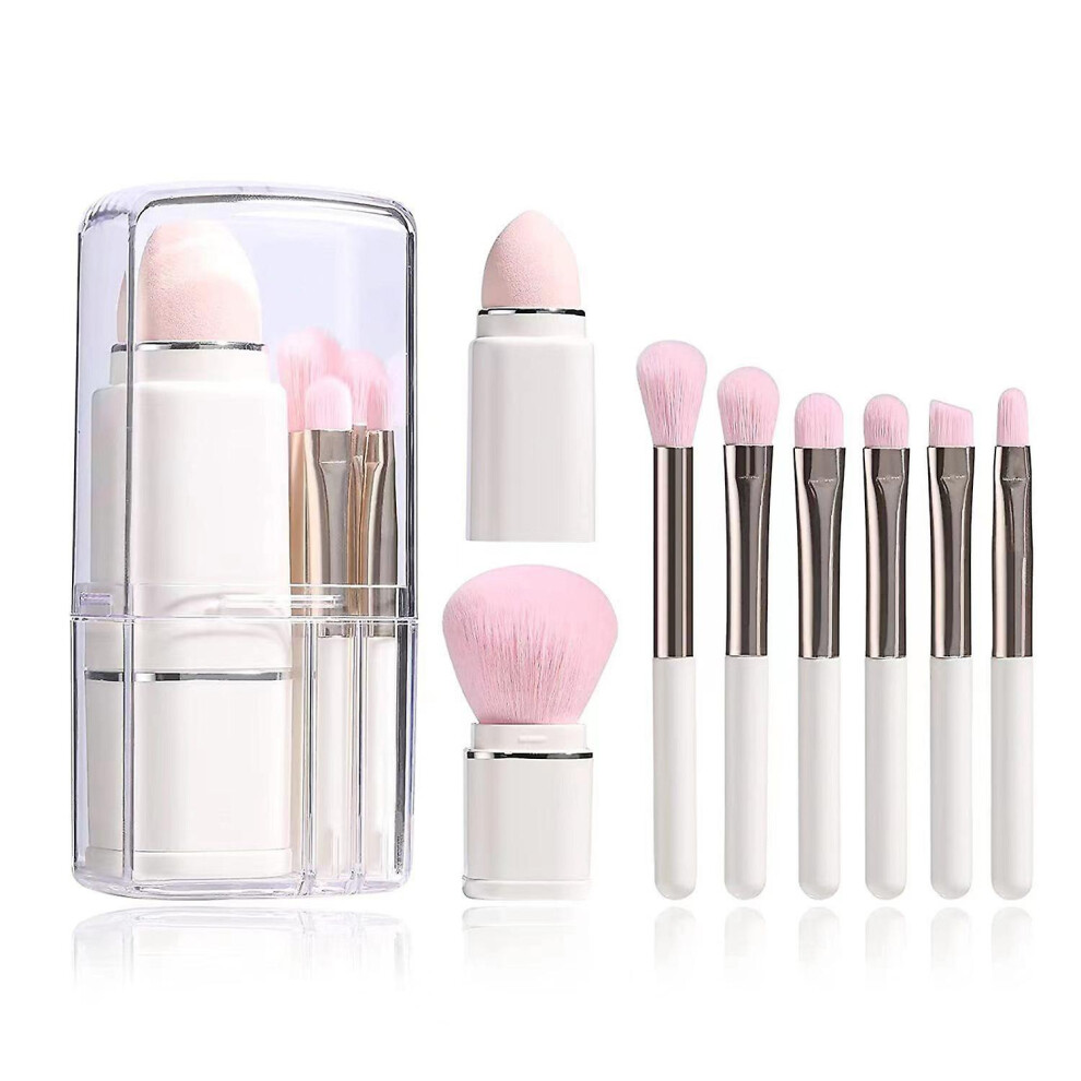 8Pcs/Set Travel Makeup Brushes Set Retractable Portable Soft Synthetic Bristles Makeup Brush Set for