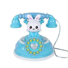 Children's Retro Cartoon Telephone Early Education Story Machine Simulation Telephone blue