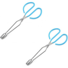 2PCS Barbecue Scissor Tongs Food Meat Steak Tongs Scissor Tongs Stainless Steel Food Clip