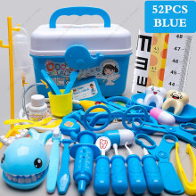 Children's Medical Toy Set Doctor's Play Equipment Toy Doctor Stethoscope Set Children's Doctor Play Set 52PCS Blue