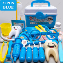 Children's Medical Toy Set Doctor's Play Equipment Toy Doctor Stethoscope Set Children's Doctor Play Set 35PCS Blue