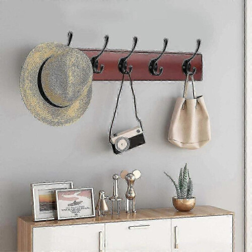 (Black) 10 Pack Rustic Coat Hooks Wall Mounted Heavy Duty Double Hooks Retro-xinhan 2
