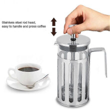 French Press Coffee Maker with Pressure Rod Head, Stainless Steel French Press Pot with Anti-hot Handle Coffee Tea Press Drip Filter for Camping Trave