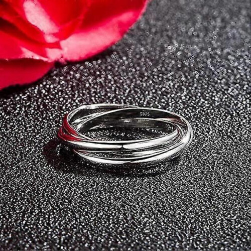 925 Silver Ring-Women's Triple Ring,Size 7 2