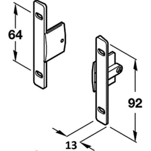 Indaux Drawer Front Fixing Brackets (2 Pack) 1