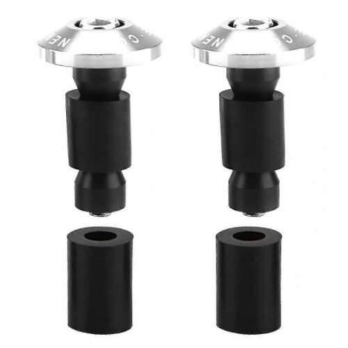 (Silver)22mm 7/8inch Motorcycle Handlebar End Slider Plug Caps For Racing Atv Offroad -
