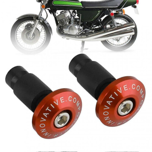 (Orange)22mm 7/8inch Motorcycle Handlebar End Slider Plug Caps For Racing Atv Offroad - 1