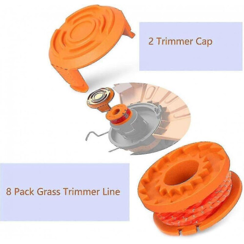Trimmer Spool Line for Worxedger Spool Compatible with Worx Trimmer Spools Weed Eater String,trimmer Line Refills 0.065 Inch for Electric String Trimm 2
