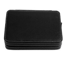 Portable 8-Slot Watch Display Storage Box, Zipper Travel Collector Bag (Black)