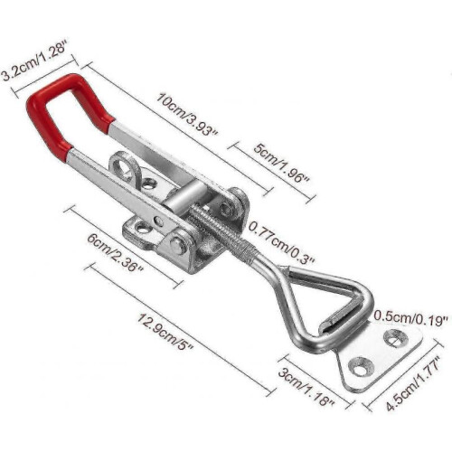 (2pack) Heavy Duty Adjustable Toggle Latch Clamp With Lock Hole 660lbs Holding Capacity Large Pull Action Latch 1
