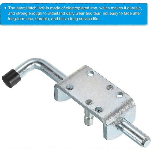 Spring Loaded Latch Pin 6.5", 4 Pack Iron Security Latch Sliding Barrel Bolt Latch Lock for Gate Door Shed Window 2