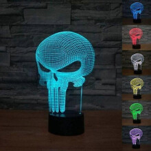 3D night light 7 colors changing LED desk lamp touch button room decor, ambient lighting.
