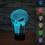 3D night light 7 colors changing LED desk lamp touch button room decor, ambient lighting. 1