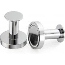 Magnetic Coat Rack for Hanging Coats and Bags, 2 Extremely Strong Chrome Wall Hooks, Door Coat Rack with Rare Neodymium Metal Magnet, Fridge Door Hook